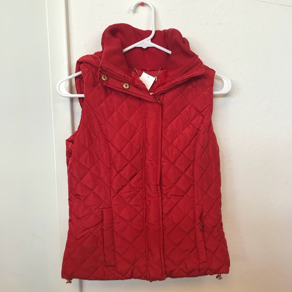 Gorgeous red quilted puffy vest